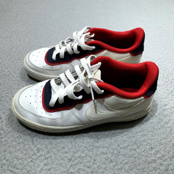 Nike Shoes Youth‎ 6.5 Air Force 1 Low Double Layer White Obsidian LV8 Sneakers - Picture 1 of 13
